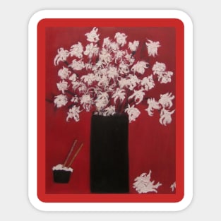 Chrysanthemums and the Rice Bowl Sticker